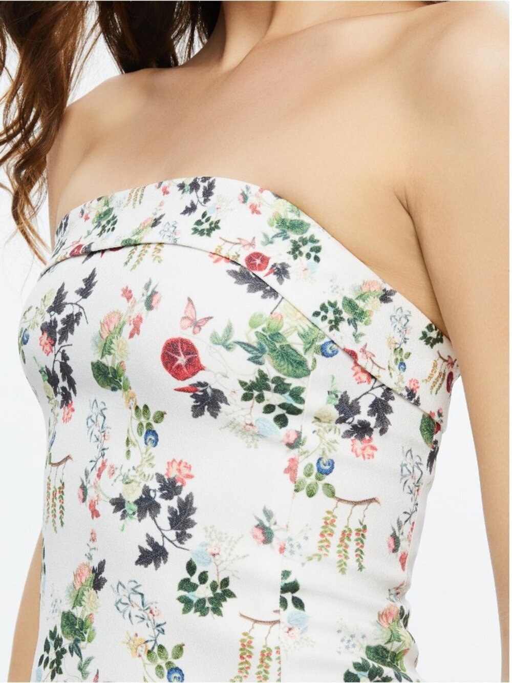 New Alice + Olivia Kelly Strapless Floral Print Mini Dress Garden Party Summer 2 - Picture 3 of 12